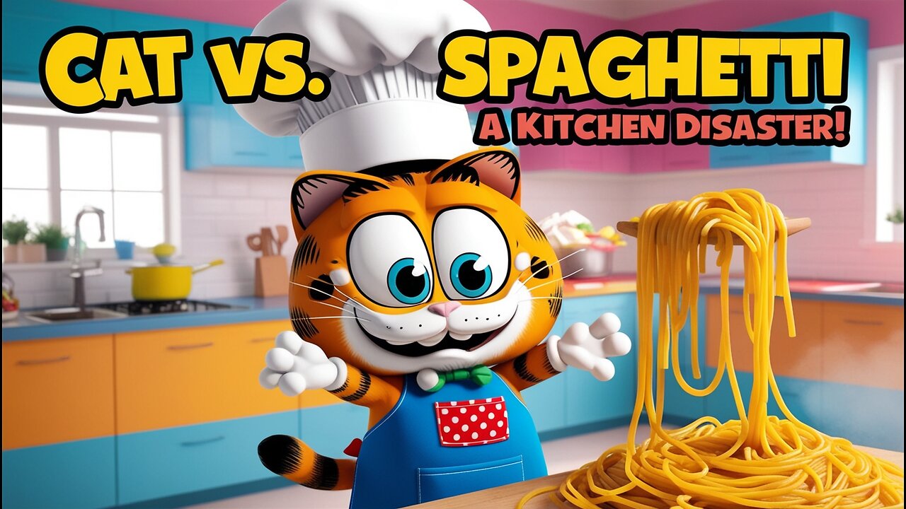 Cat vs. Spaghetti 🍝 – A Kitchen Disaster! 😂🐱