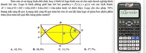 Toán 12: Thủ thuật CASIO: Trên cửa sổ có dạng hình chữ nhật, họa sĩ thiết kế logo hình con cá cho