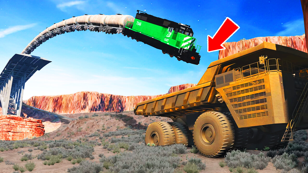 Train Accidents Derailments - LONG Trains vs GIANT Truck, Cars, Bus | BeamNG DRIVE