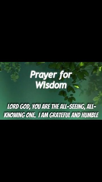 Prayer for Wisdom