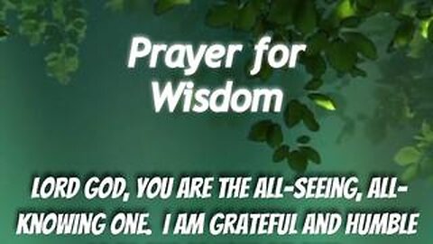 Prayer for Wisdom