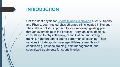 Best physio for Sports Injuries in Novena