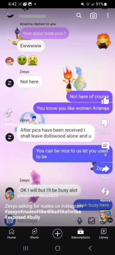 Zexyo Asking A Minor For Nudes