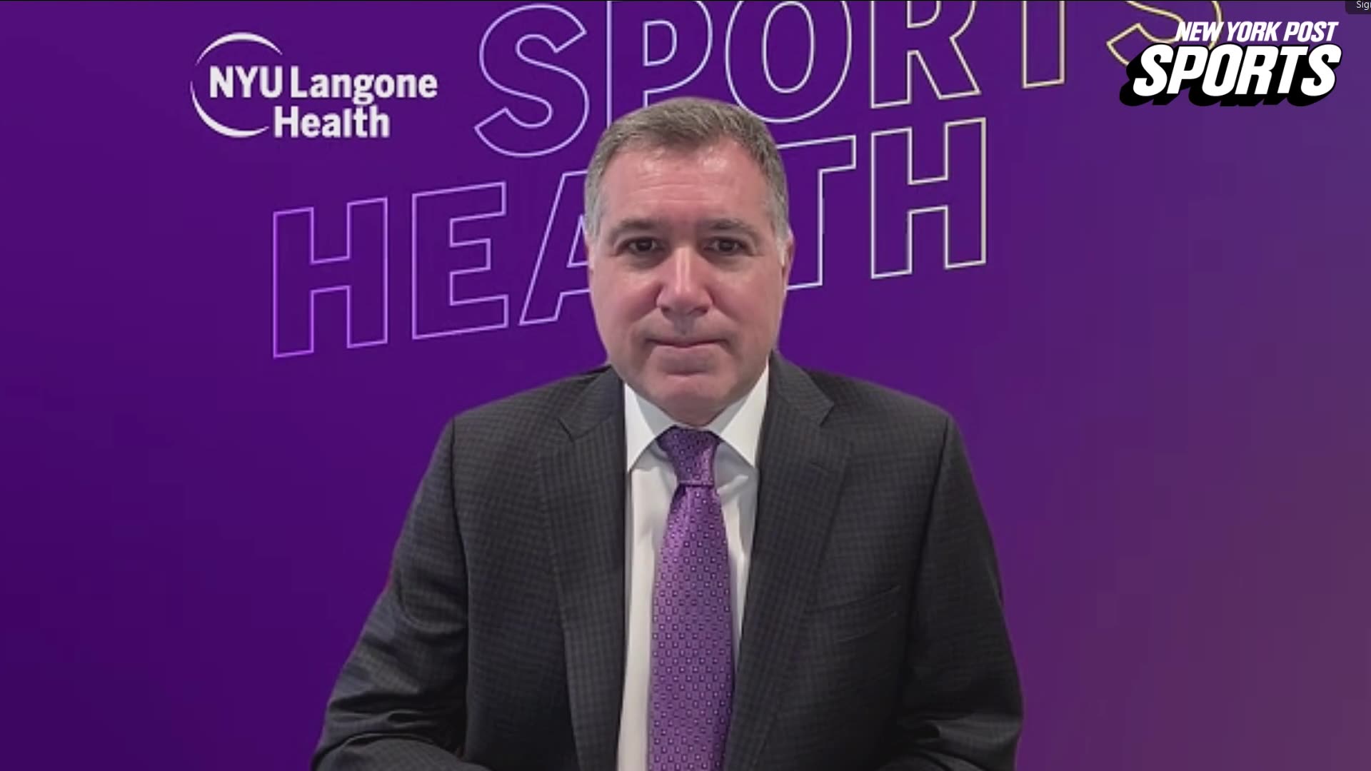 NYU Langone's Mark Grossman, MD, explains Luis Gil's recovery process from a high-grade right lat strain