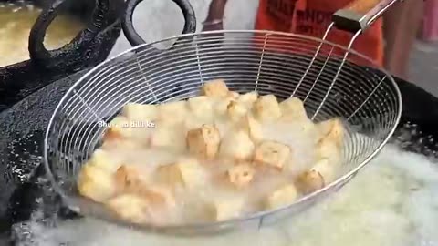Indian street food :Chilli paneer making in bulk
