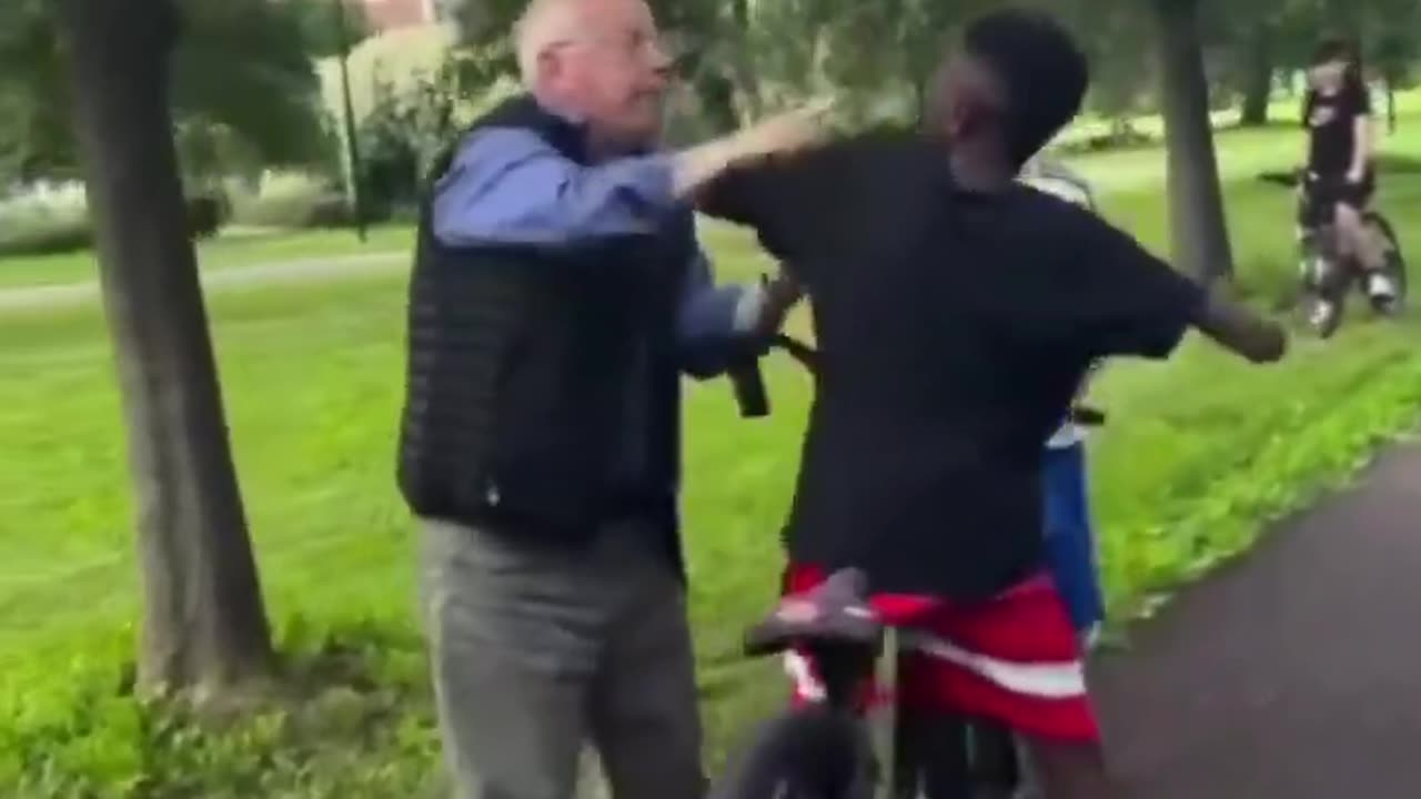 An elderly white man with prejudiced