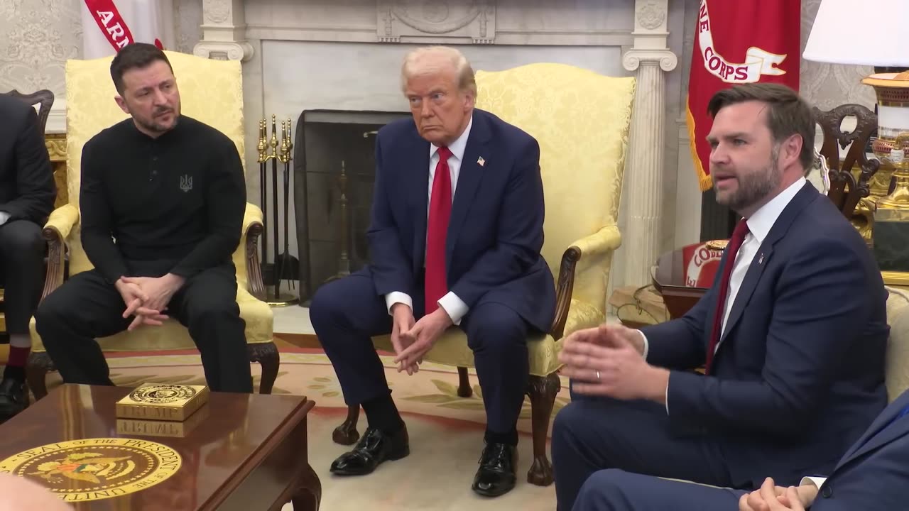 President Trump and Ukrainian President Zelenskyy in Oval Office, Feb. 28, 2025