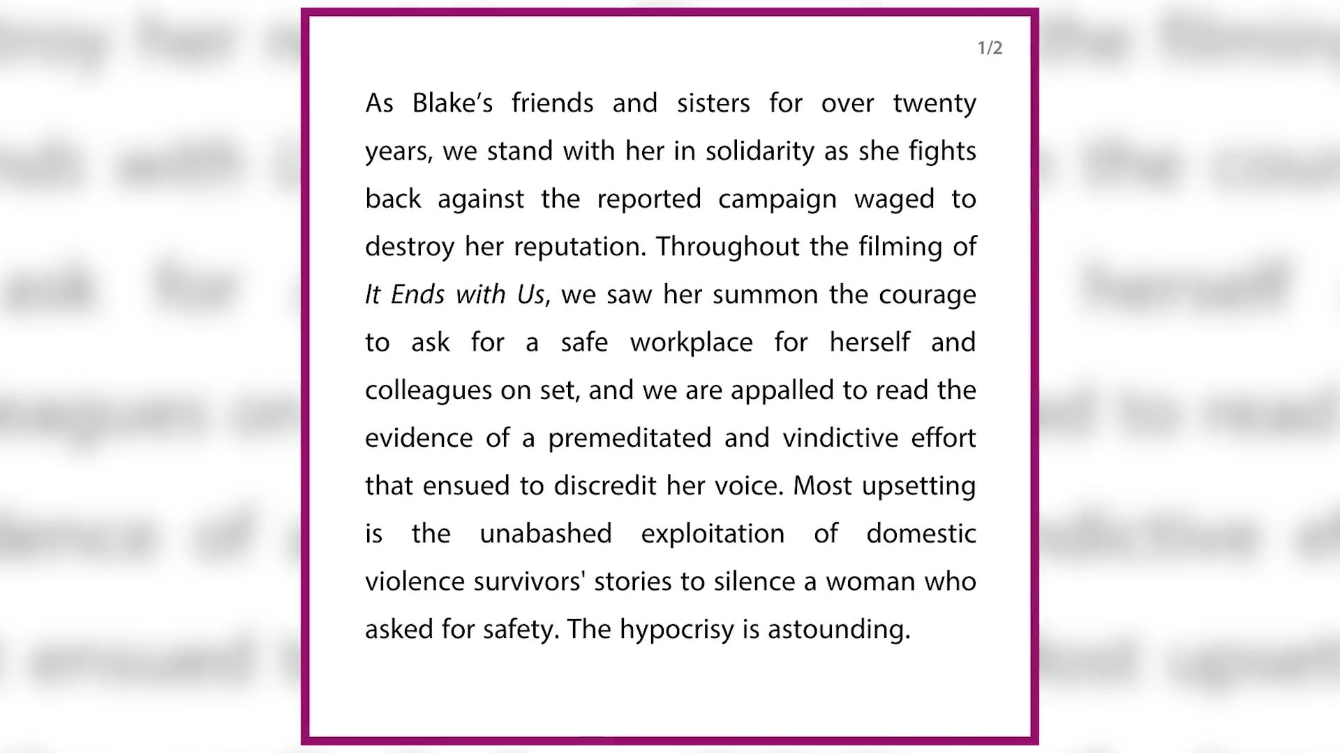 Blake Lively's friends and family respond amid bombshell complaint against Justin Baldoni