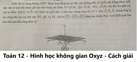 Sở Thái Nguyên: Một vật có trọng lượng 300 N được treo bằng ba sợi dây