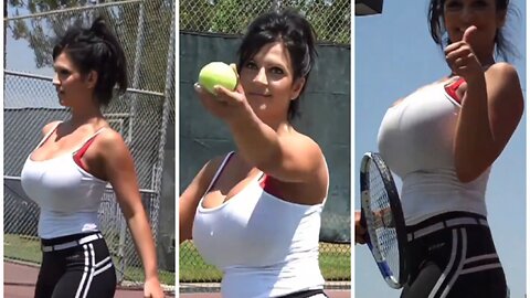 Tennis sport workout with model Denise Milani - fit and beauty