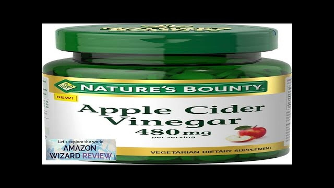 Nature's Bounty Apple Cider Vinegar 480mg Pills Vegetarian Supplement Plant Based 200 Review