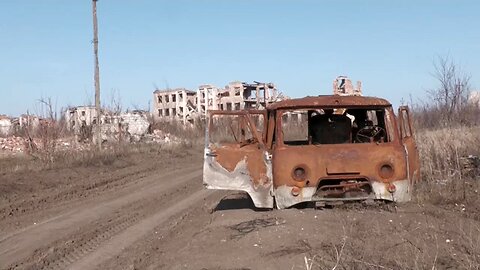 Ukrainian villagers visit ruined homes in Russian controlled Donetsk