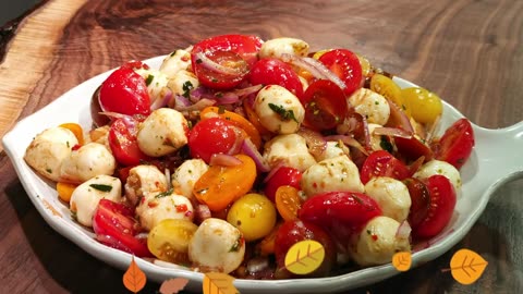 Roasted Garlic Creamed Potatoes & Tomato Mozzarella Salad,