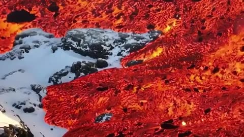 🔥Lava meets snow🌋