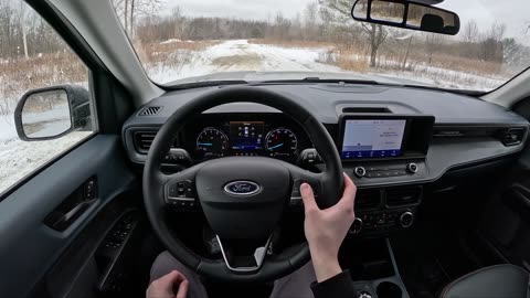 2023 Ford Maverick Lariat Tremor - POV Snowy Off Road Drive (Binaural Audio)