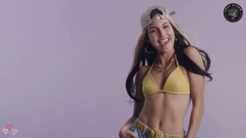 Girl Dancing In Yellow Bra