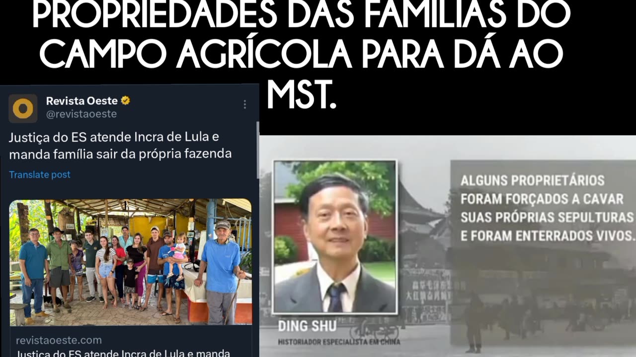 O ladrão Lula genocida está tomando às terras dos agricultores, não irá impor a Ditadura,seu fim têm dia horas e mês.