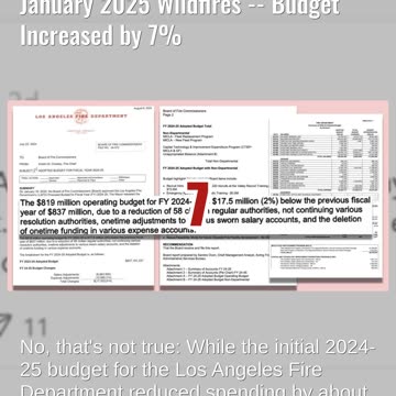 Fact Check: LA Mayor Karen Bass Did NOT Slash LAFD Budget Before 2025 Wildfires -- Increased by 7%