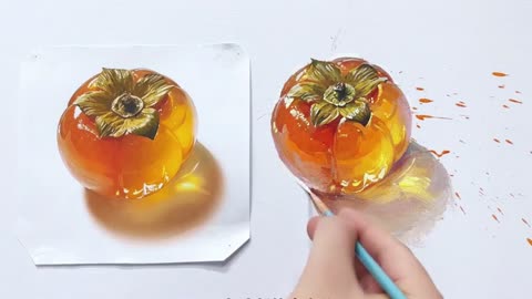 Drawing a fruit art on paper by seeing picture