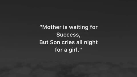 Mother is waiting for Success #dailymotivation