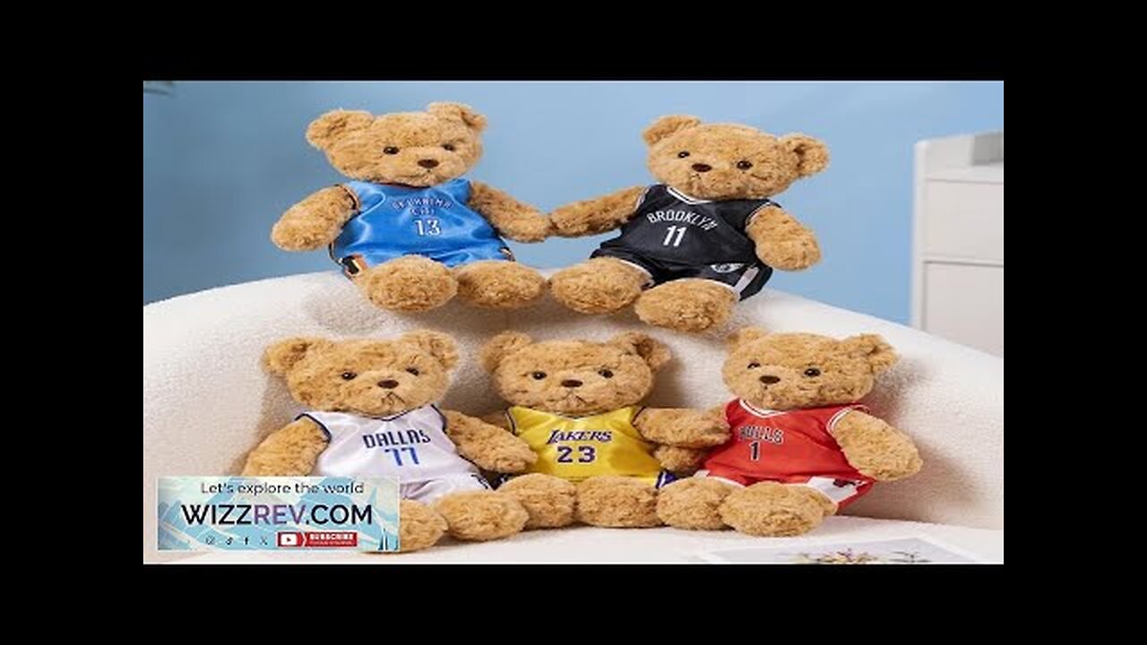 25cm Cute Bear Plush Toy Stuffed Teddy Bear Wear Basketball Star T-shirt Review