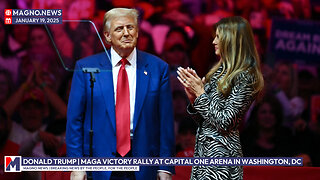 MAGA Patriots arrive ahead Donald Trump's Victory Rally in Capitol One Arena in Washington, DC