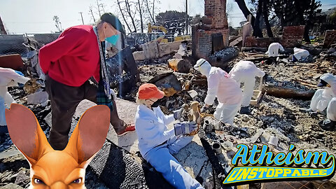 My father sifts through the ashes of his former home