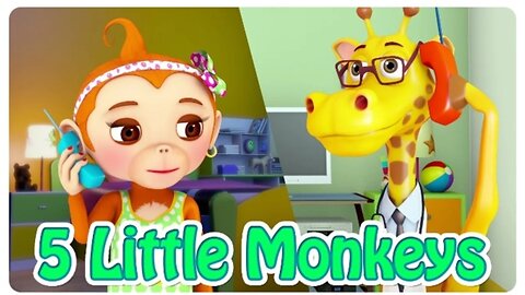 Five little Monkeys Jumping on the Bed Nursery Rhyme for Kids