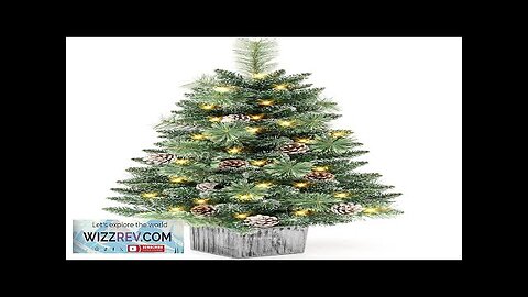 3FT Realistic Feel Prelit Artificial Christmas Tree Tabletop Decorations 70 Lights Timer Review