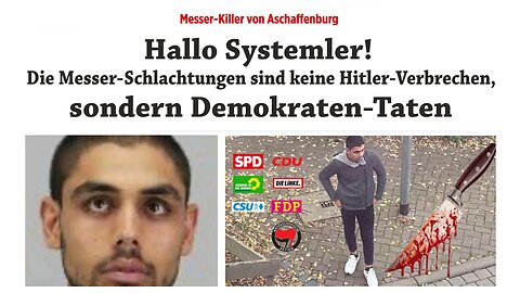 Hallo Systemler! Die Messer-Schlachtungen sind keine Hitler-Verbrechen, sondern Demokraten-Taten