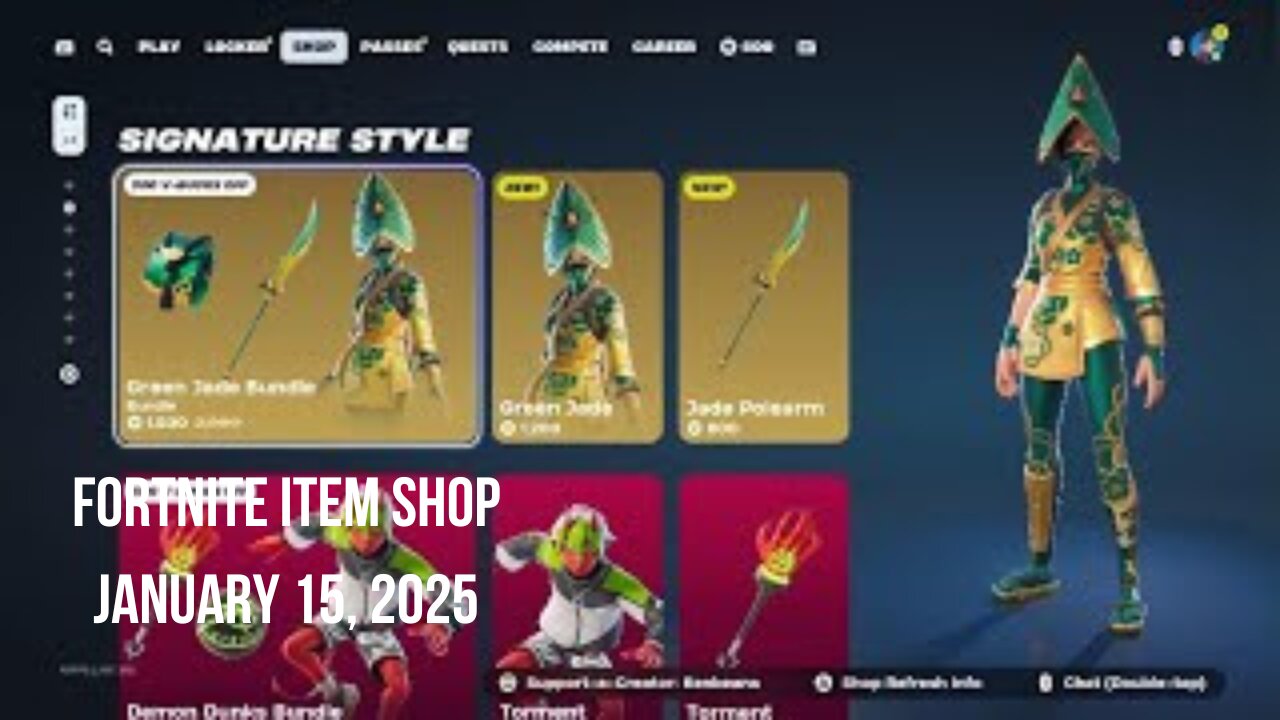 Fortnite Item Shop|January 15, 2025(*New* Green Jade Bundle)