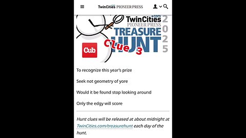 2025 Pioneer Press Treasure Hunt Clue 3