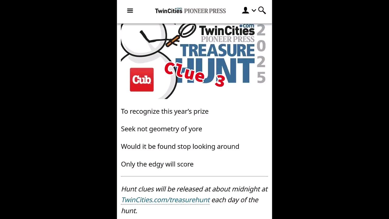 2025 Pioneer Press Treasure Hunt Clue 3