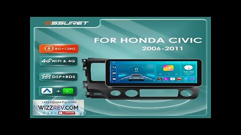 For Honda Civic 2006 2007 2008 2009 2010 2011 Android 12 Car Review