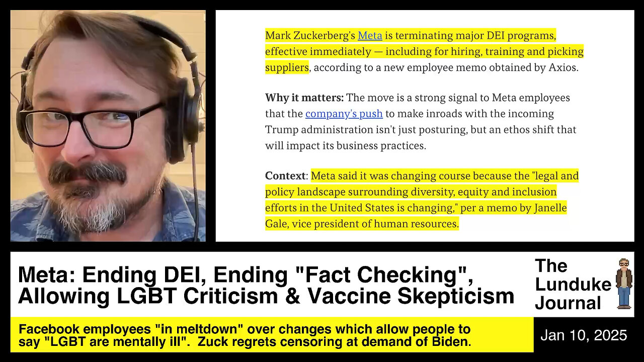 Meta: Ending DEl, Ending "Fact Checking", Allowing LGBT Criticism & Vaccine Skepticism