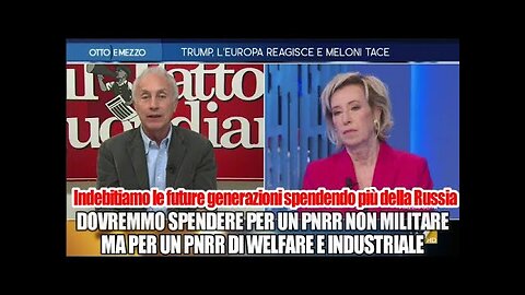 Marco Travaglio in tv sulle spese militari e di armi dell'UE.E' una follia totale.Perchè comprare armi,per difendersi non si sa bene da chi,non possiamo spendere per migliorare la sanità,un salario minimo e il welfare,mentre per le armi sì?