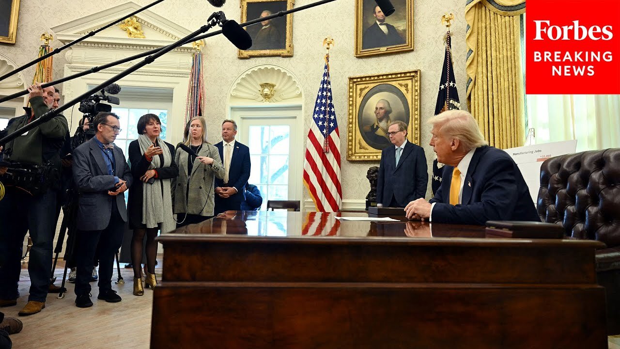 BREAKING NEWS： Trump Answers Multiple Reporters' Questions While Signing New Executive Orders