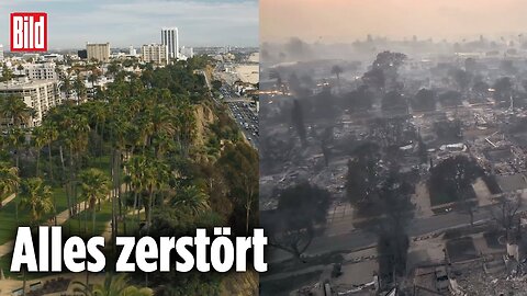 LOS ANGELES: Drohne zeigt das Ausmaß der Feuer