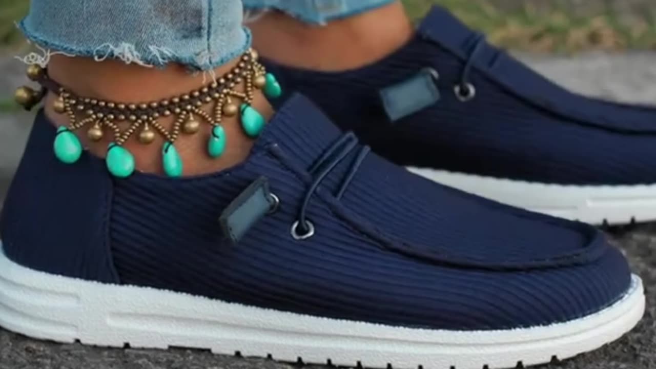Women's Pink Striped Canvas Sneakers