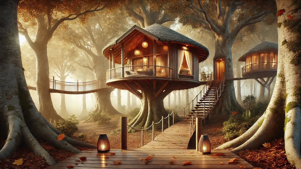 Luxury Treehouse in Maple Forest | Serene ASMR Ambience for Sleep, Study, & Meditation