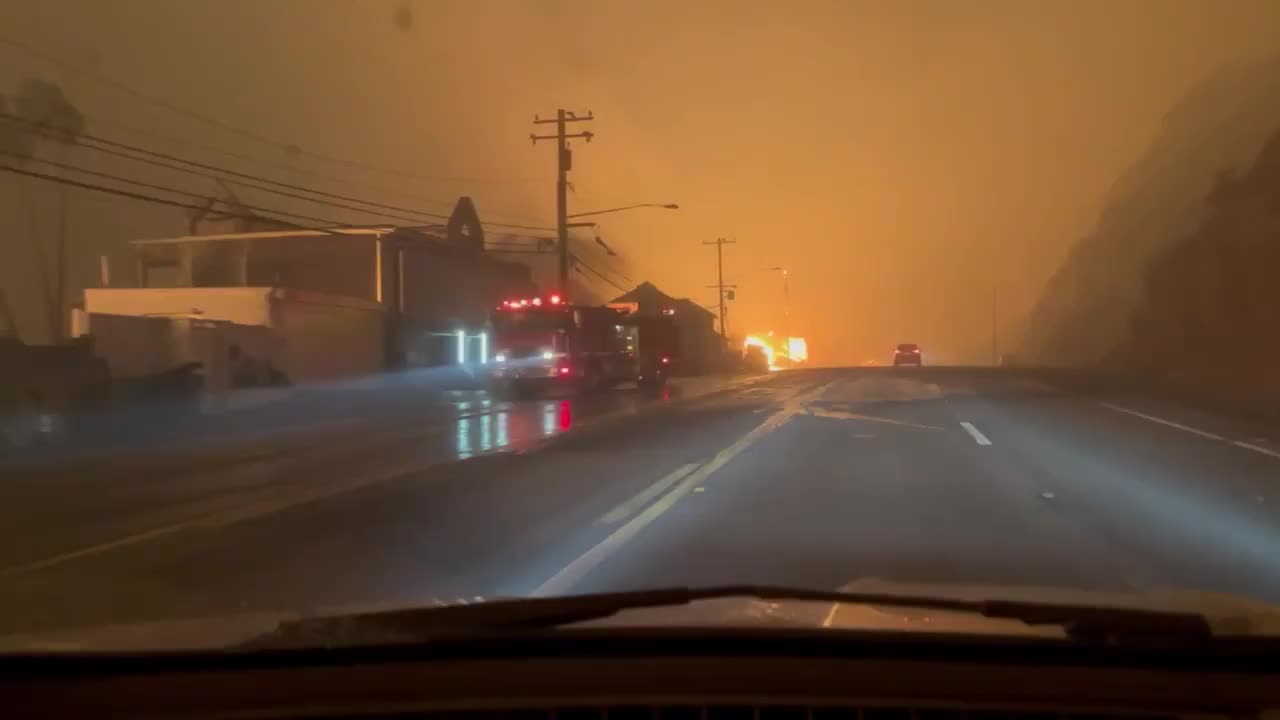 Entire neighborhoods disappear under the influence of fire. Road through hell.