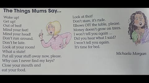 Let's read 'The Things Mums Say' by Michaela Morgan. #english #fyp #poem #learning