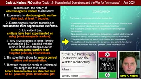 Electromagnetic warfare has been used against people, says David A. Hughes, PhD