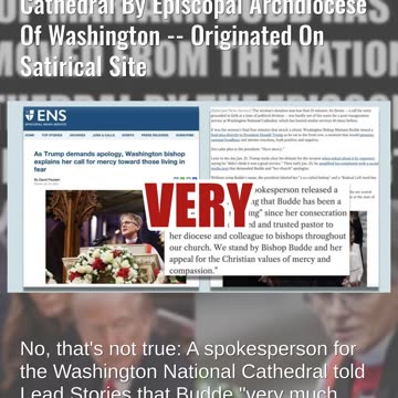Fact Check: Bishop Mariann Budde Was NOT Removed From National Cathedral By Archdiocese -- Satire