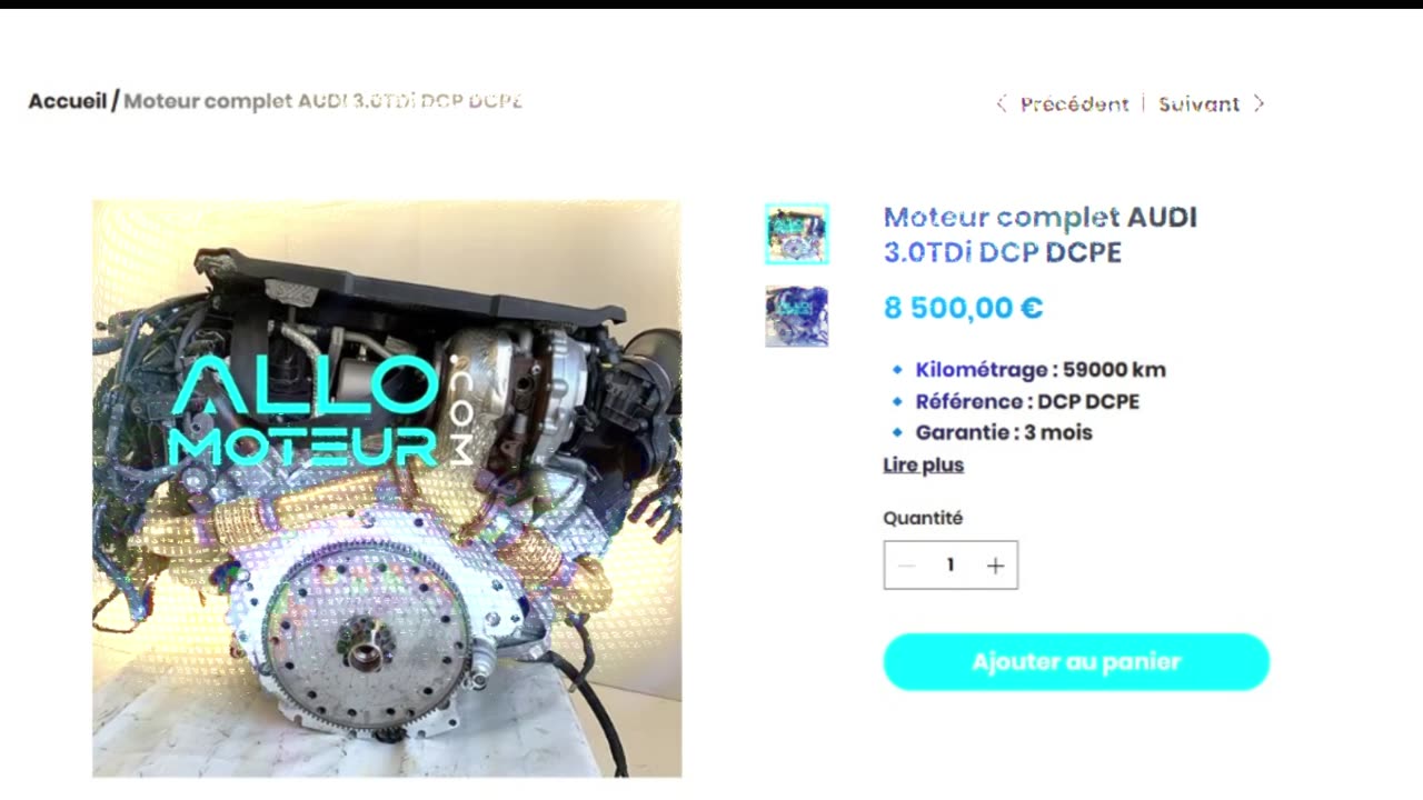 ALLOMOTEUR.COM - Moteur complet AUDI 3.0TDi DCP DCPE