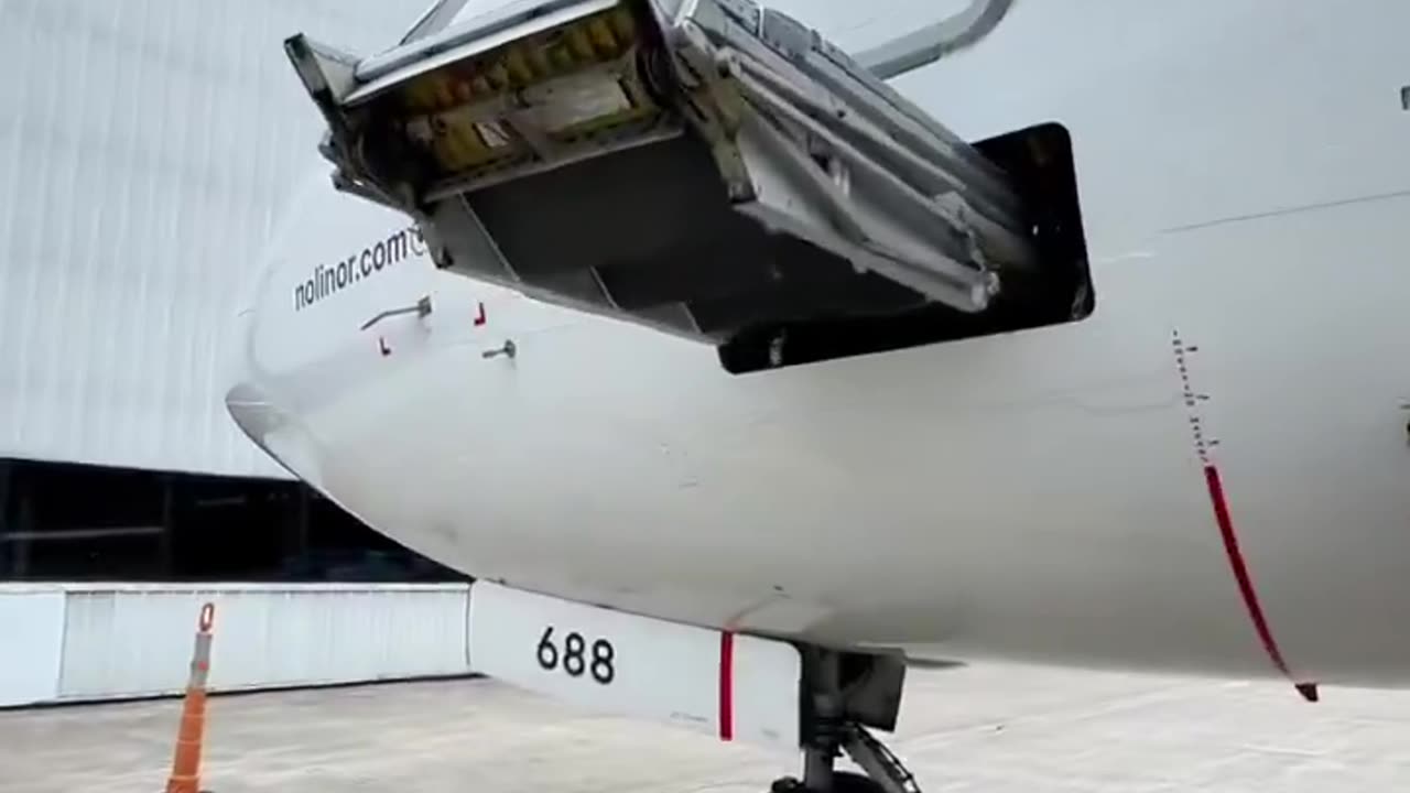 How these aircraft stairs are stored before takeoff