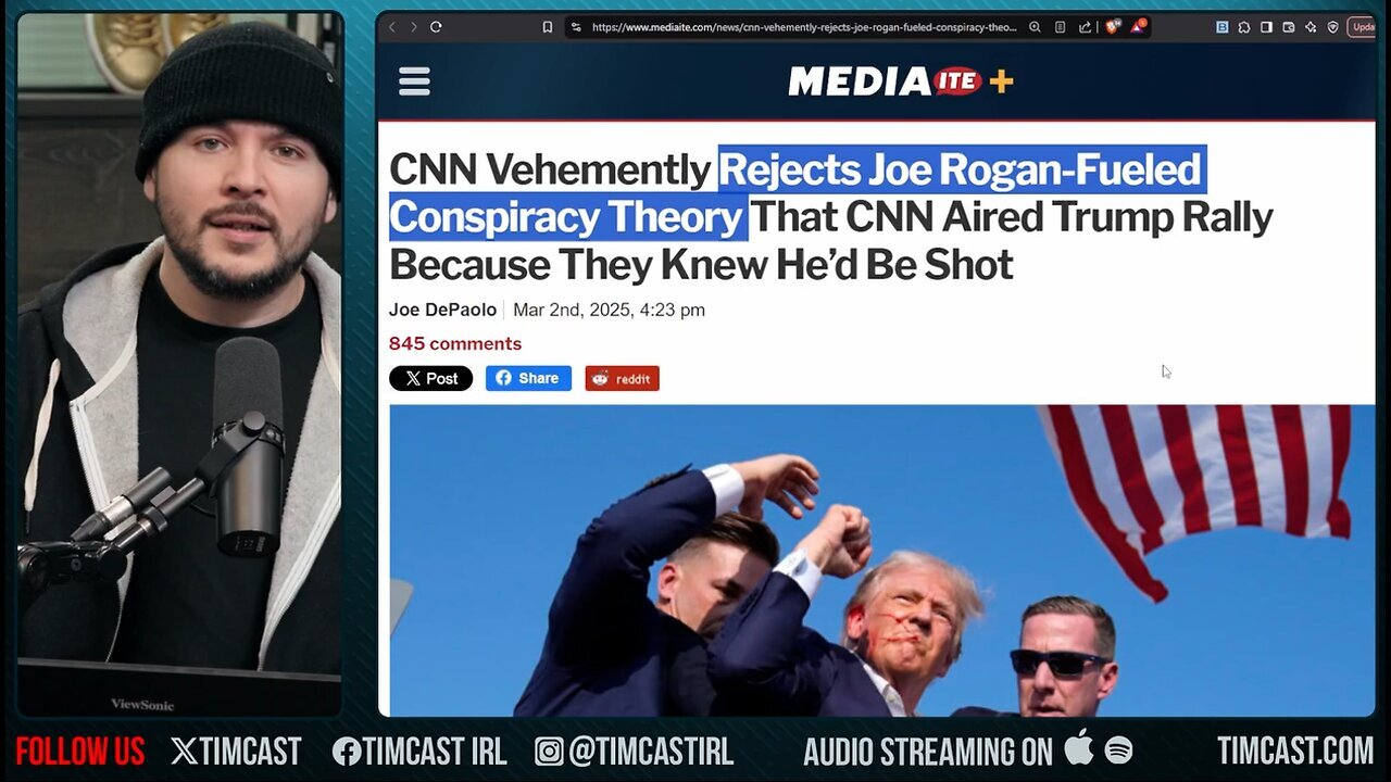 "CNN PANICS After Joe Rogan Questions Them Streaming Trump Assassination Attempt But NO OTHER Rally"