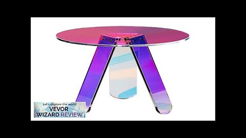 VEVOR Round Iridescent Side Table Acrylic End Table Clear Rainbow Acrylic Coffee Review