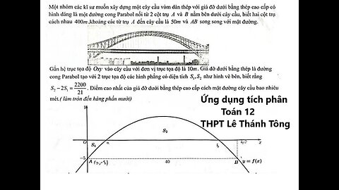 THPT Lê Thánh Tông: Một nhóm các kĩ sư muốn xây dựng một cây cầu vòm dàn thép với giá đỡ dưới bằng