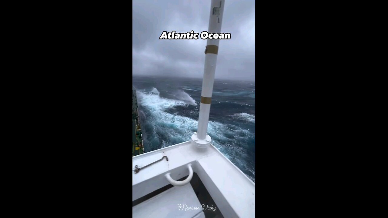 A scary view of the Atlantic Ocean from the ship! 😱🌊🚢 #Ocean #Ship #View #Atlantic #Scary